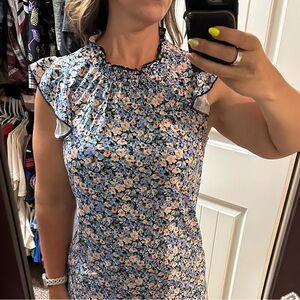 Floral Ruffle Sleeve Top